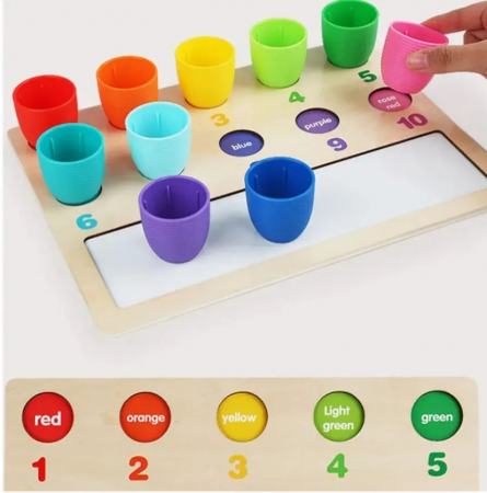 Joc educativ din lemn Matematic de Numarare si Clasifcarea Culorilor, multicolor [4]