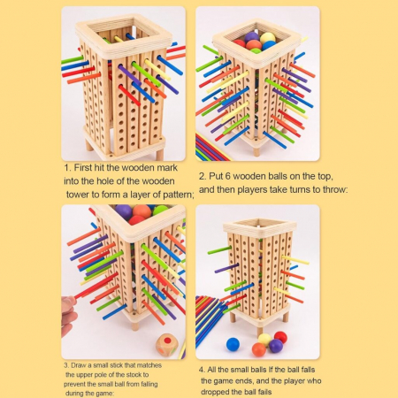 Joc educativ din lemn pentru copii, Wooden Stick Dice Game [1]