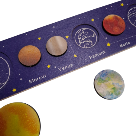 Joc educativ in limba Romana din lemn Sistemul Solar, multicolor [1]