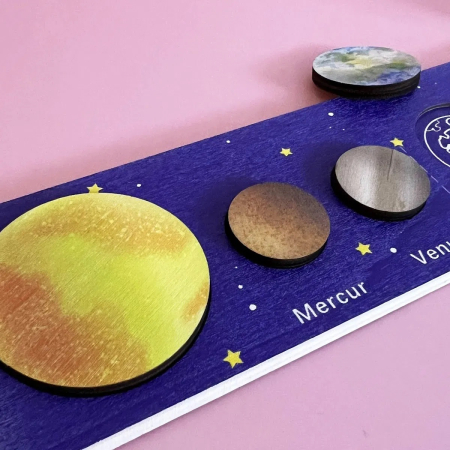 Joc educativ in limba Romana din lemn Sistemul Solar, multicolor [3]