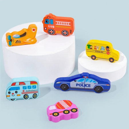 Joc educativ logaritmic Montessori din lemn 5 in 1 Curcubeu, multicolor [5]