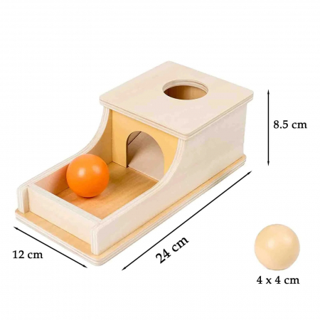 Joc educativ Montessori Cutia Permanentei cu 3 bile colorate, multicolor [4]