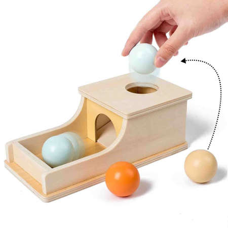 Joc educativ Montessori Cutia Permanentei cu 3 bile colorate, multicolor [3]