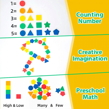 Joc educativ Montessori din lemn Sortare Forme si Culori, multicolor [4]
