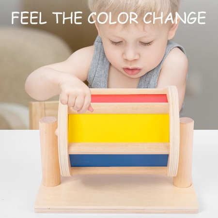 Joc educativ Montessori Tambur Curcubeu cu clopotei, multicolor [3]