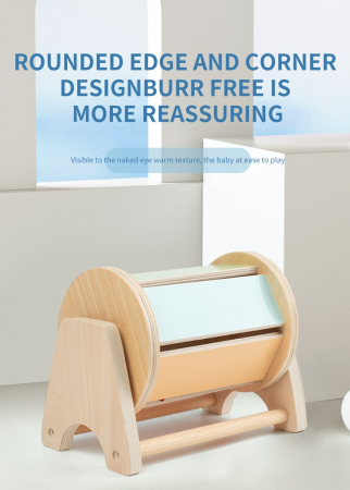 Joc educativ Montessori Tambur Pastel cu clopotei, multicolor [2]