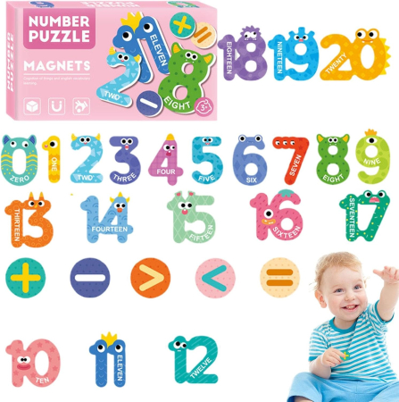 Joc educativ Numere Magnetice, 26 piese, roz [2]