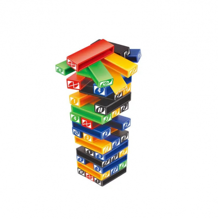 Joc Jenga din plastic, 45 piese, multicolor [0]