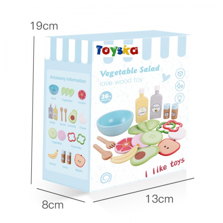 Joc lemn Salate de Fructe Fresh Fruit Salad, 18 piese, multicolor [3]