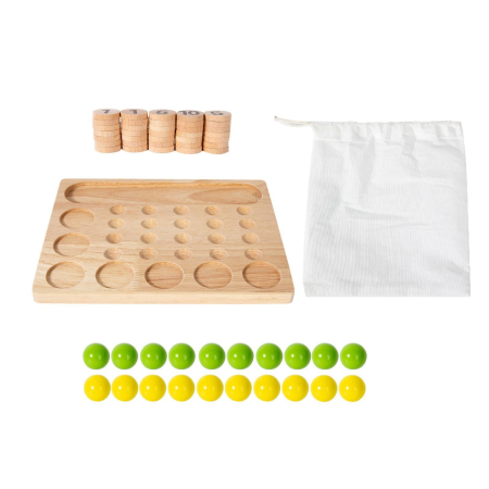 Joc Matematic din Lemn, Adunare si Scadere cu bile si jetoane, multicolor [4]