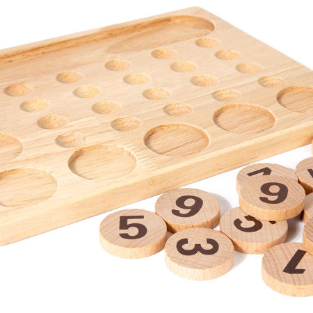 Joc Matematic din Lemn, Adunare si Scadere cu bile si jetoane, multicolor [3]
