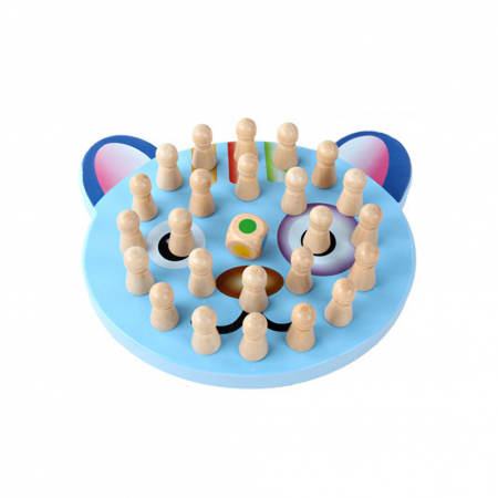 Joc Memorie si Sah din lemn 2 in 1, Memory Chess Pisica, multicolor [3]