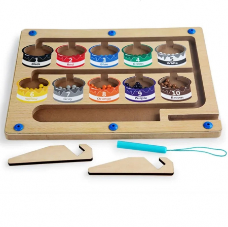 Joc Montessori Labirint magnetic sortare si numarare, multicolor [1]