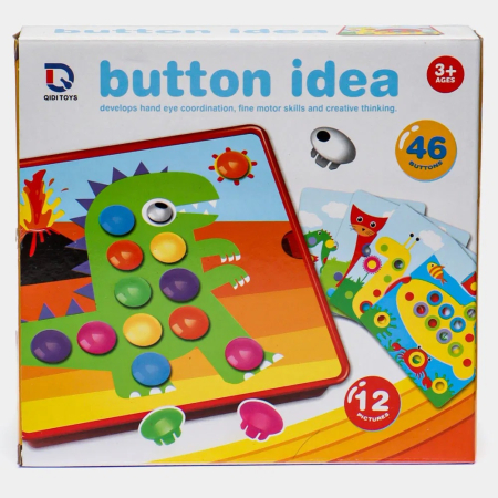 Joc Mozaic creativ Button Idea Dino, 12 cartonase, 46 de butoni [4]