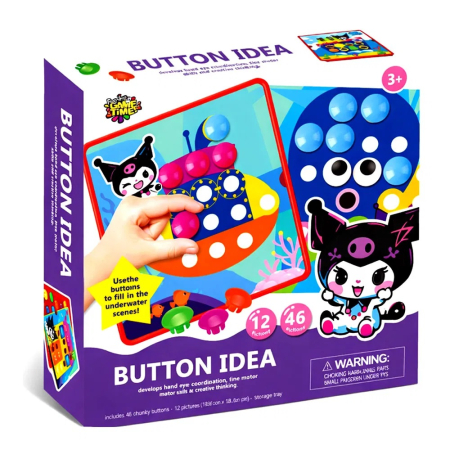 Joc Mozaic creativ Button Idea Kuromi, 12 cartonase, 46 de butoni [3]