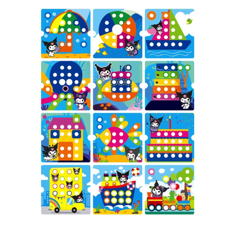 Joc Mozaic creativ Button Idea Kuromi, 12 cartonase, 46 de butoni [2]