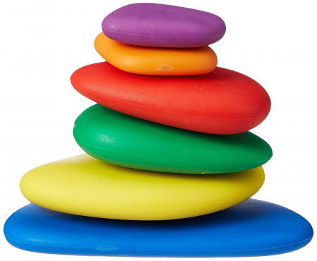 Joc Sortare si Stivuire Pietre Curcubeu Rainbow Cobblestone, multicolor [0]