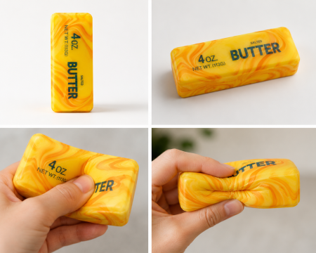 Jucarie antistres tip Unt, Butter Squishy, revenire lenta, 13.5 x 4 x 4 cm [1]