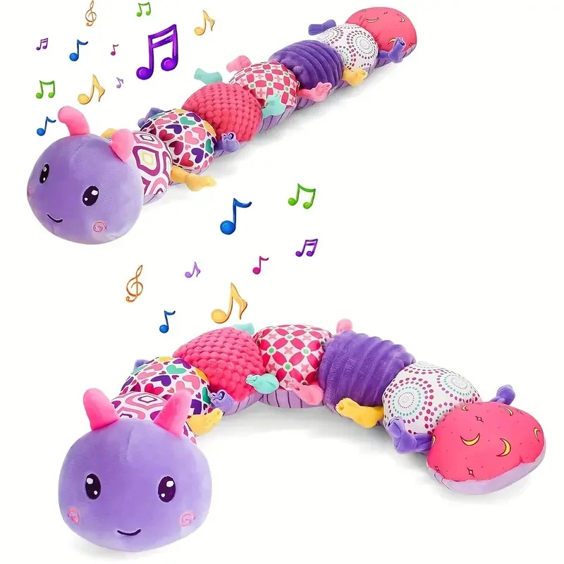 Jucarie Bebe Senzoriala Muzicala Omida, 60x9 cm, mov [8]