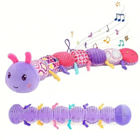 Jucarie Bebe Senzoriala Muzicala Omida, 60x9 cm, mov [5]