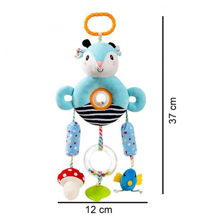 Jucarie bebe zornaitoare de agatat pentru patut/carucior Caprioara, multicolor [1]