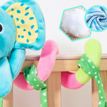 Jucarie bebe zornaitoare pentru patut/carucior Elefant, multicolor [2]