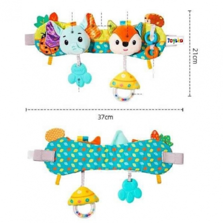 Jucarie bebe zornaitoare pentru patut/carucior Vulpe si Elefant, multicolor [5]
