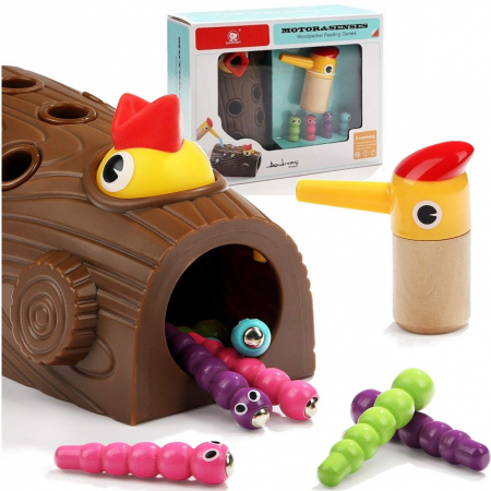 Jucarie educativa de indemanare Hraneste Ciocanitoarea, multicolor [4]