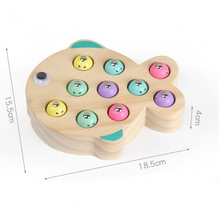 Jucarie de pescuit magnetic din lemn Pestisor, multicolor [7]