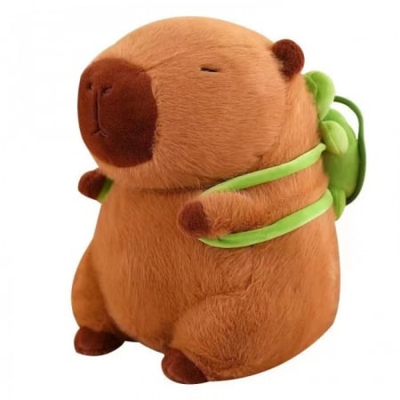 Jucarii din plus - Jucarie de plus Capibara cu rucsac, maro, 43 cm