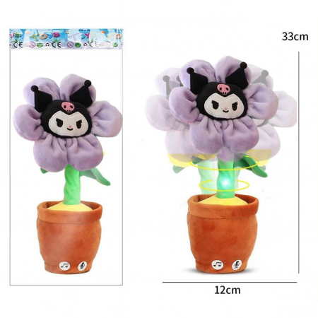 Jucarie de Plus Interactiva, cu functie de Imitare si Inregistrare, Kuromi, multicolor [1]