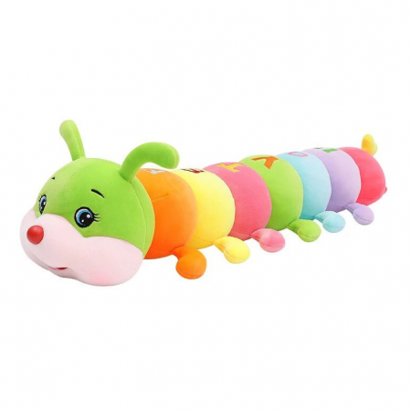 Jucarii din plus - Jucarie de plus Omida Vesela, 80 cm, multicolor
