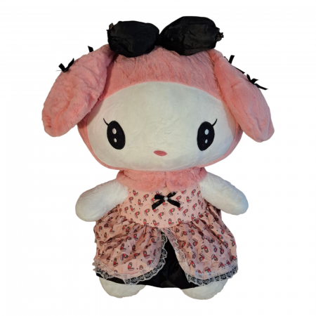 Jucarie de plus Papusa Kuromi din seria Hello Kitty Sanrio, 30 cm, alb/roz [0]