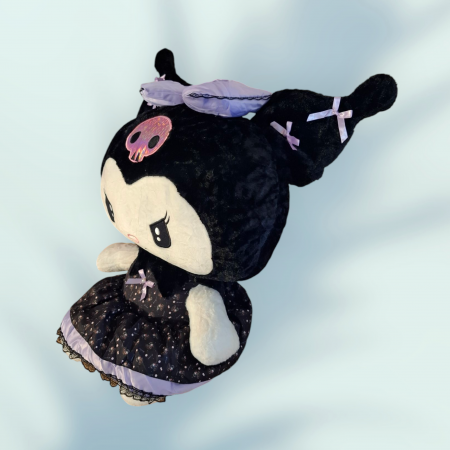 Jucarie de plus Papusa Kuromi din seria Hello Kitty Sanrio, 30 cm, negru/mov [3]
