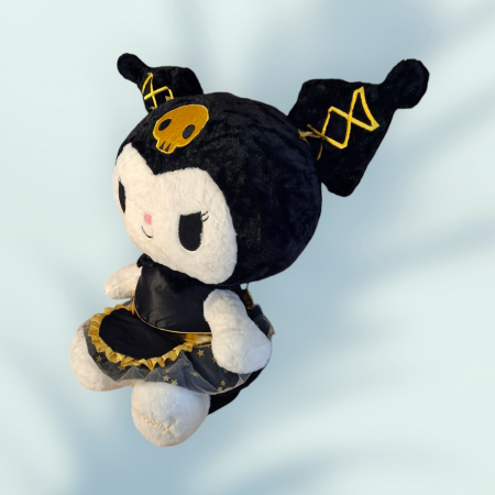 Jucarie de plus Papusa Kuromi din seria Hello Kitty Sanrio, 55 cm, negru/auriu [4]