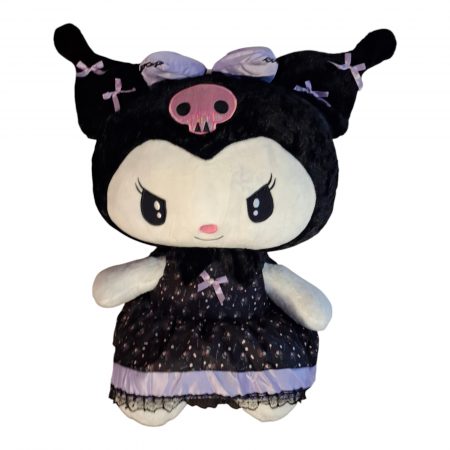 Jucarie de plus Papusa Kuromi din seria Hello Kitty Sanrio, 55 cm, negru/mov [0]