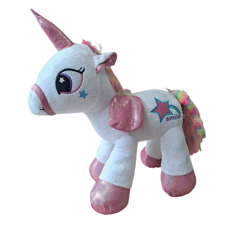 Jucarii din plus - Jucarie de Plus Unicorn Magic Rainbow, 50 cm, alb