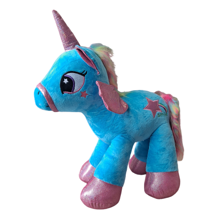 Jucarie de Plus Unicorn Magic Rainbow, 50 cm, albastru [0]