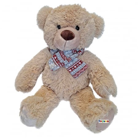 Jucarie de plus Ursulet cu fular, 60 cm, bej