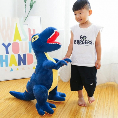 Jucarie din plus Dinozaur T-Rex, 100 cm, albastru [2]