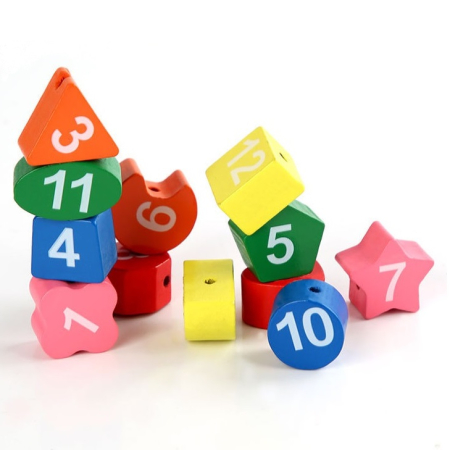 Jucarie educativa din lemn Ceas 2 in 1 Girafa, 12 piese, multicolor [3]