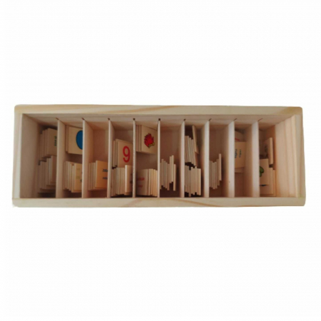 Jucarie educativa din lemn Cutia pentru sortare in limba Romana si Engleza, 90 de piese [6]