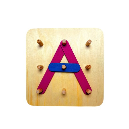 Jucarie Educativa si Interactiva pentru copii din lemn, 27 Piese, Creare Litere, Cifre si Forme Diferite, multicolor [2]