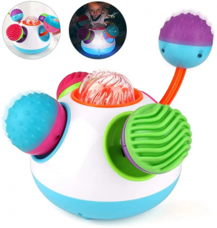 Jucarie interactiva Baby Soft Ball cu lumini si sunete, multicolor [5]