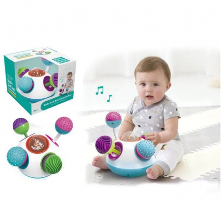 Jucarie interactiva Baby Soft Ball cu lumini si sunete, multicolor [1]