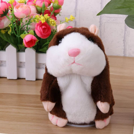 Jucarie Interactiva Hamster Vorbitor, 16 cm, maro inchis [1]