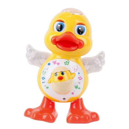 Jucarie interactiva Rata Dansatoare cu sunete si lumini, 19 cm, multicolor [2]