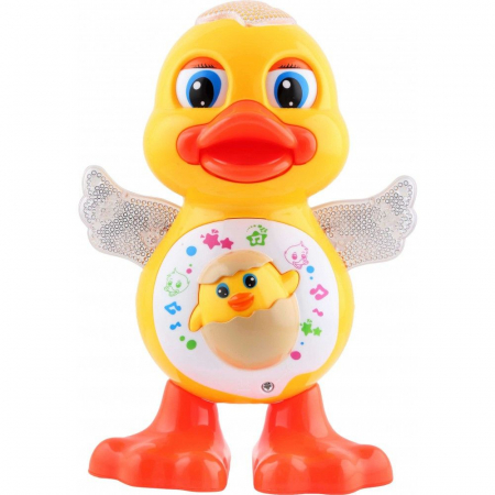 Jucarie interactiva Rata Dansatoare cu sunete si lumini, 19 cm, multicolor [1]