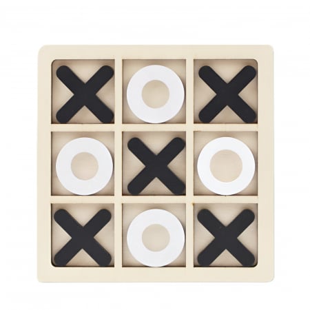 Cuburi educative - Jucarie Montessori X si Zero din lemn, Educativa, Interactiva, 9 Piese, 14.3x14.3 cm
