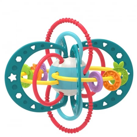 Jucarii bebe - Jucarie motrica dentitie si zornaitoare bebelusi Planeta Albastra